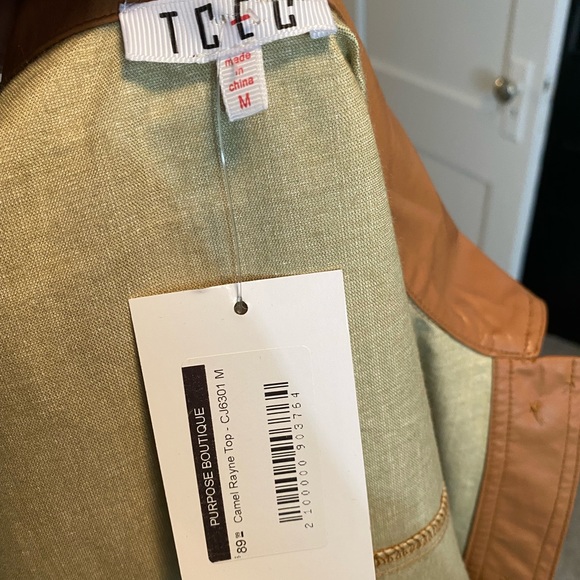 Faux leather shacket NWT - Picture 2 of 3